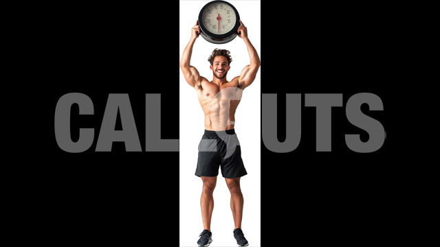 Athletic Man Holding a Scale- Cutout Graphics