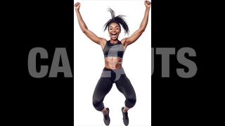 Energetic Woman in Mid-Jump Celebrating Success – Cutout Graphics