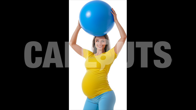 Pregnant Woman in Fitness Routine – Cutout Graphics