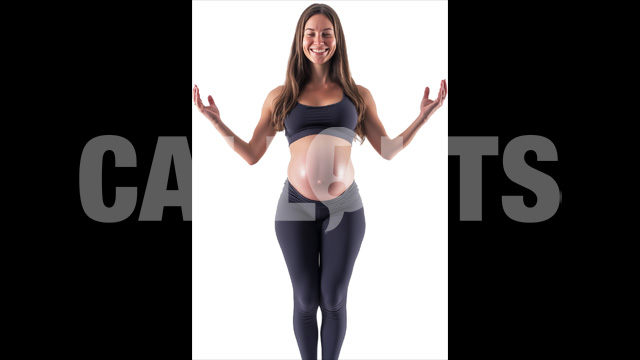 Joyful Pregnant Woman in Sports Attire – Cutout Graphics