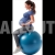 Pregnant Woman Engaging in Fitness Exercise – Cutout Graphics