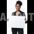 Professional African Woman Holding Blank Sign for Customizable Presentations – Cutout Graphics