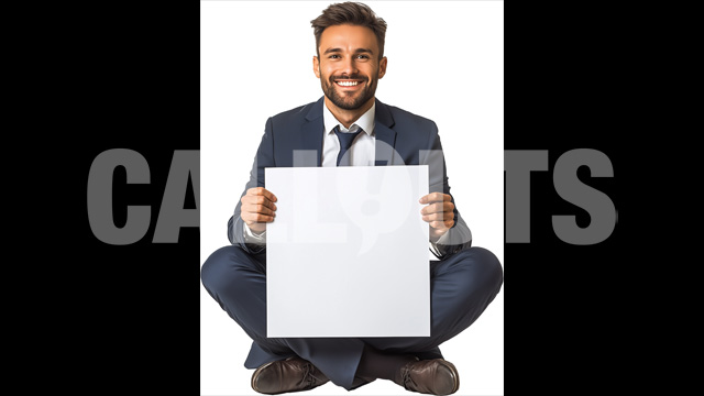 Professional Holding Blank Sign for Custom Messages – Cutout Graphics