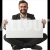 Professional Man Holding Blank Sign for Customizable Message – Cutout Graphics