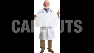 Medical Professional Holding Blank Sign for Custom Message – Cutout Graphics