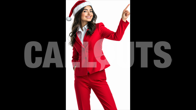 Woman in Red Santa Suit – Cutout Graphics