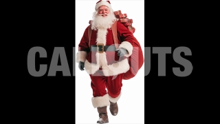 Santa Claus in Mid-Run with Gifts – Cutout Graphics