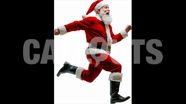 Santa Claus in Mid-Run – Cutout Graphics