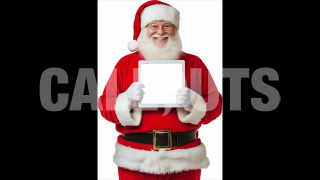 Santa Claus Holding an iPad – Cutout Graphics