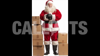 Santa Claus Carrying Gift Boxes- Cutout Graphics