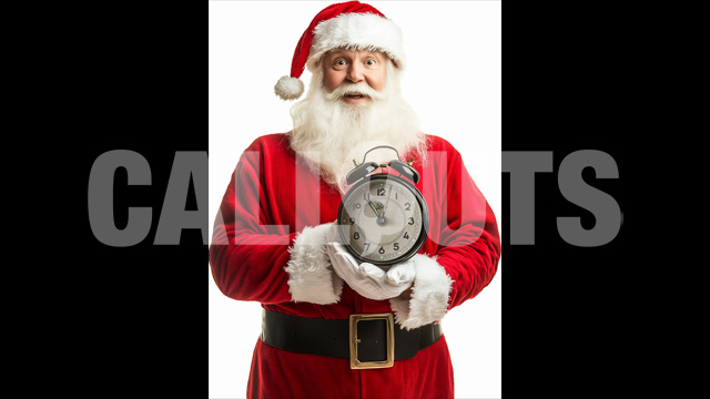 Santa Claus Carrying Clock – Cutout Graphics