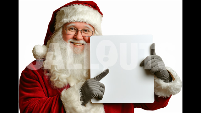 Santa Claus Holding Blank Signage – Cutout Graphics