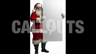 Santa Claus Holding a Blank Sign  – Cutout Graphics