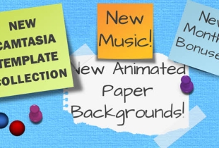 New; Camtasia Templates: “The Office”, Animated Paper Backgrounds, Music, and More