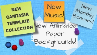 New; Camtasia Templates: “The Office”, Animated Paper Backgrounds, Music, and More